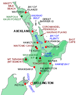 Map North Island